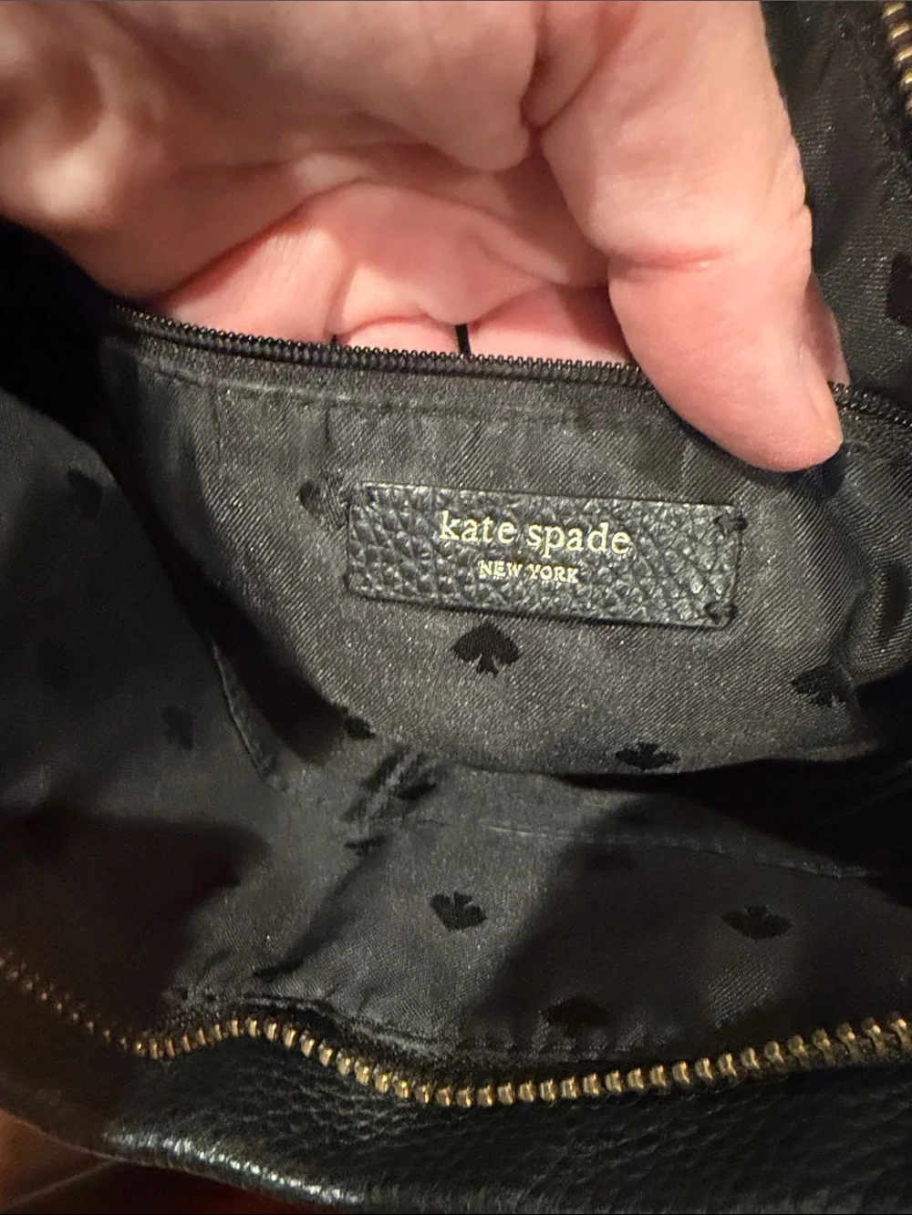 kate spade black pebbled leather shoulder hobo with tassel